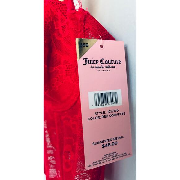 Juicy Couture Corset 36B Red Sexy Lace - Picture 4 of 10